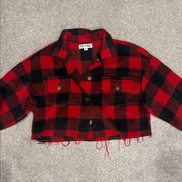 Red and black cropped jacket - Picture 2 of 4